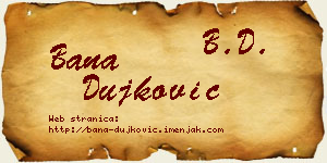 Bana Dujković vizit kartica